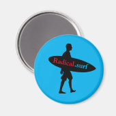 Surfer-Silhouette zeichnend mit Ihrem Board, mit Magnet (Vorderseite/Rückseite)