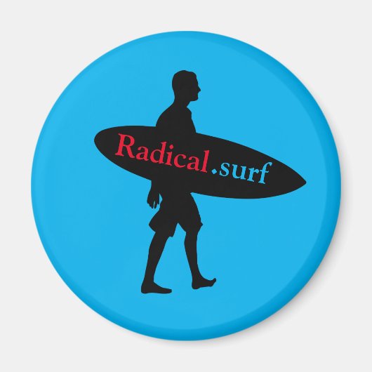Surfer-Silhouette zeichnend mit Ihrem Board, mit Magnet (Vorne)