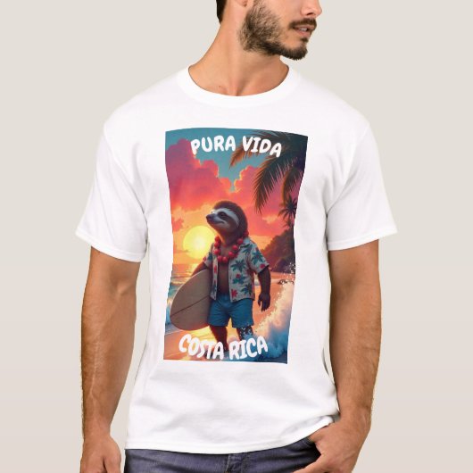 surfer sloth T-Shirt (Vorderseite)