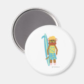 Surfer Sock Monkey Boy Magnet (Vorderseite/Rückseite)