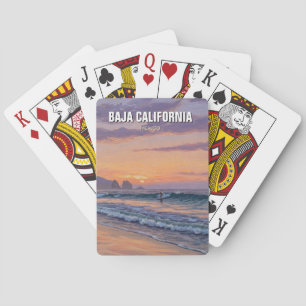 Surfer-Sonnenuntergang Baja California Spielkarten