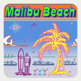 Surfer Sticker "Malibu Beach"