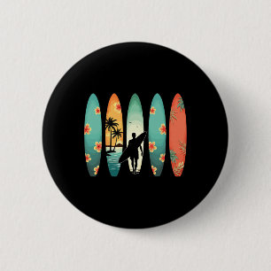 Surfer Strand Surfen Hawaiianischer Surfer Lustig  Button