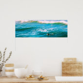 Surfer-Suche' für ein Wellenposter - 12x36 Poster (Küche)