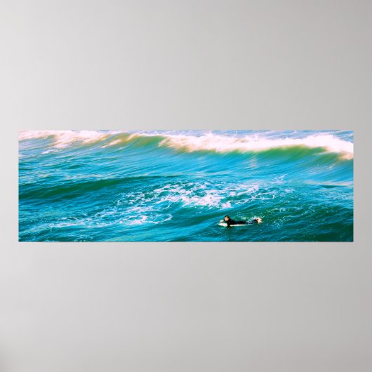 Surfer-Suche' für ein Wellenposter - 12x36 Poster (Vorne)