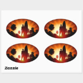 Surfer Sunset Aufkleber (Blatt)