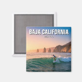 Surfer Sunset Baja California Magnet (Vorderseite/Rückseite)