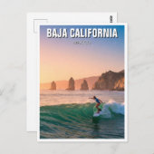 Surfer Sunset Baja California Postkarte (Vorne/Hinten)