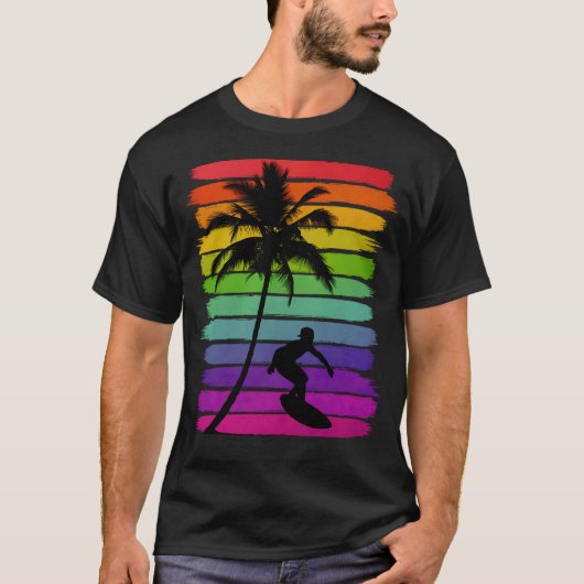 Surfer Sunset Beach T-Shirt (Vorderseite)