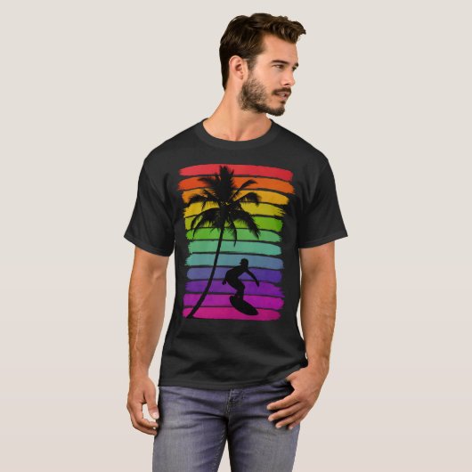 Surfer Sunset Beach T-Shirt (Vorne ganz)