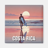 Surfer Sunset Costa Rica Magnet (Vorne)