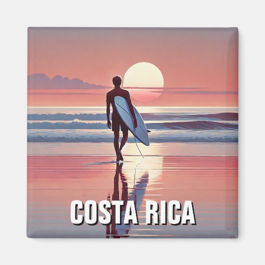 Surfer Sunset Costa Rica Magnet (Vorne)