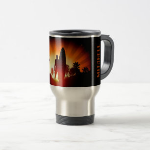Surfer Sunset individuelle Name Tasse