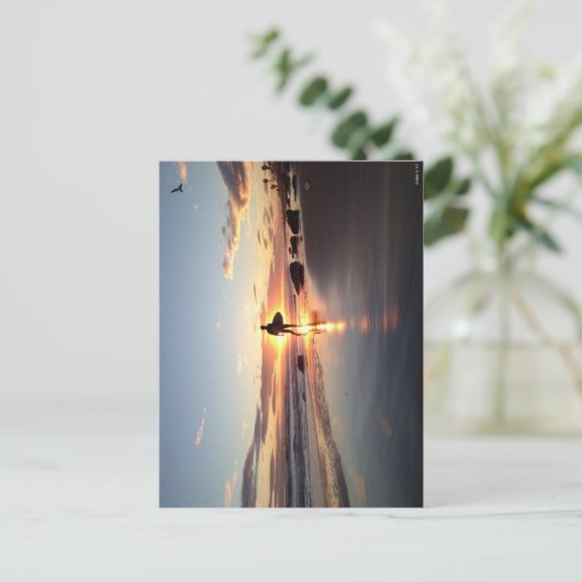 Surfer Sunset Post Card Postkarte (Stehend Vorderseite)
