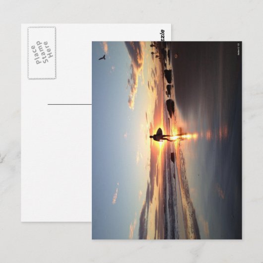 Surfer Sunset Post Card Postkarte (Vorne/Hinten)