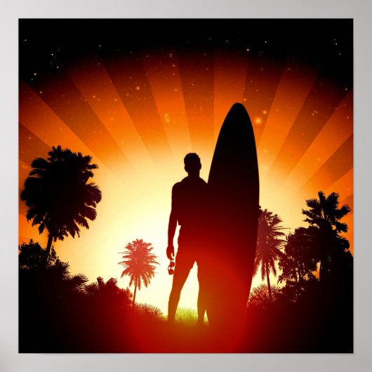 Surfer Sunset Poster (Vorne)