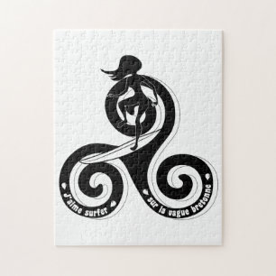 Surfer sur la vague breton (Version femme) Puzzle