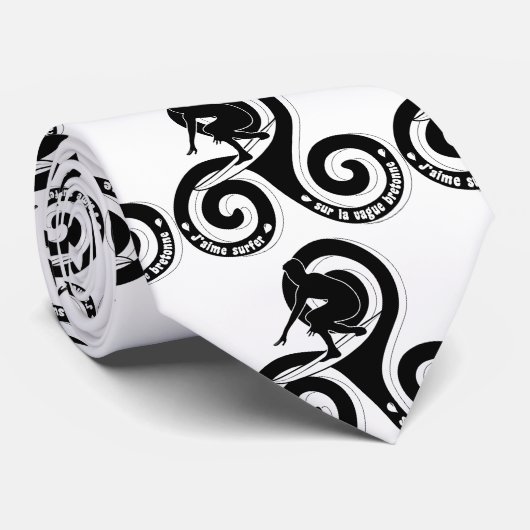 Surfer sur la vague breton (Version homme) Krawatte (Gerollt)