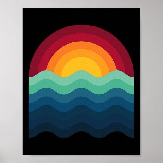 Surfer Surfboard Sunset Surf Surfing Wakeboard Wav Poster (Vorne)