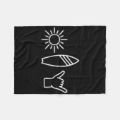 Surfer Surfboard Vintage Surfing Beach Summer Surf Fleecedecke (Vorderseite (Horizontal))