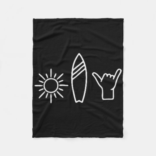 Surfer Surfboard Vintage Surfing Beach Summer Surf Fleecedecke (Vorderseite)