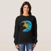 Surfer Surfboard Waves  Surfrider Surfing Llama Sweatshirt (Vorne ganz)