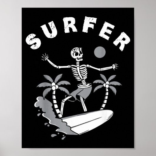 Surfer Surfbrett Sprüche Surfen Surfing Poster (Vorne)