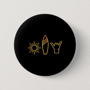 Surfer Surfbrett Vintage Surfen Strand Sommer Surf Button
