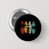 Surfer Surfbrett Vintage Surfen Strand Sommer Surf Button (Vorne & Hinten)