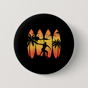 Surfer Surfbrett Vintage Surfen Strand Sommer Surf Button