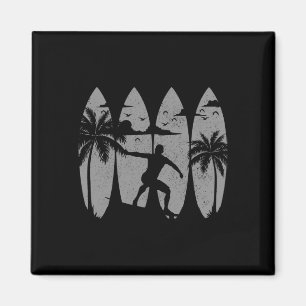 Surfer Surfbrett Vintage Surfen Strand Sommer Surf Magnet