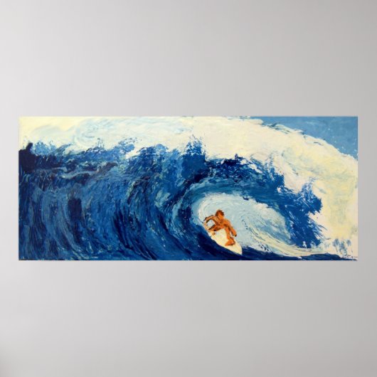 Surfer Surfen Blue Wave Ocean Sea Poster Artwork (Vorne)