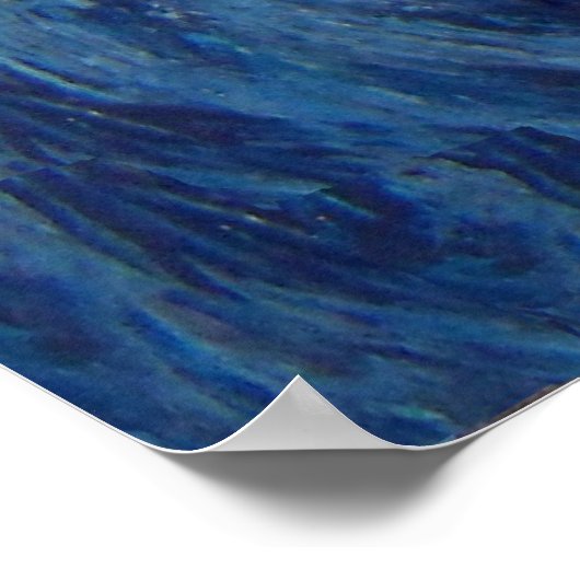 Surfer Surfen Blue Wave Ocean Sea Poster Artwork (Ecke)