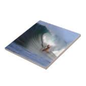 Surfer surfen riesige tropische Insel Surfwelle Fliese (Seite)