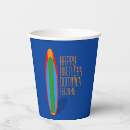 Surfer Surfen Themed Happy Geburtstag Papier Cups Pappbecher
