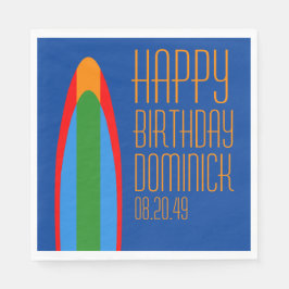 Surfer Surfen Themed Happy Geburtstagspapier Napki Serviette