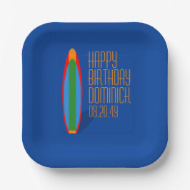 Surfer Surfen Themed Happy Geburtstagspapier-Telle Pappteller