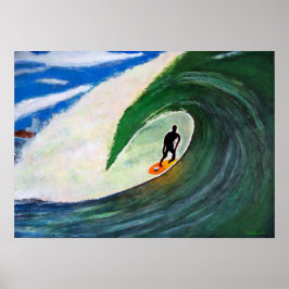 Surfer Surfen Tuberide Wand aus Meer Wasserplakat Poster