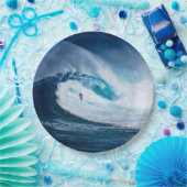 Surfer-surfender Ozean-Wellen Watersport Pappteller (Party)