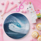 Surfer-surfender Ozean-Wellen Watersport Pappteller (Party)