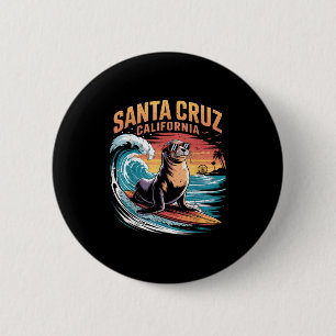 Surfer Surft 70er 80er Santa Cruz Kalifornien Retr Button