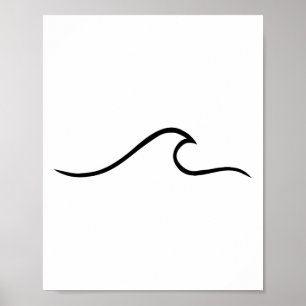 Surfer surft auf einer Welle am Strand für Surfer Poster
