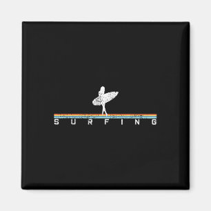 Surfer surft auf Surfboard im Vintage Retro Stil Magnet