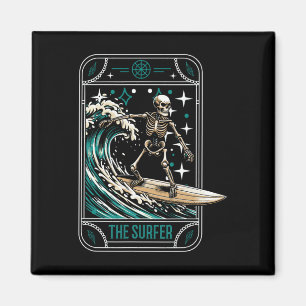 Surfer Surft Surfbrett - Wellen Skelett Tarot Ca Magnet