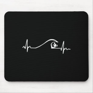 Surfer Surft Wellen Herzschlag T-Shirt Geschenke Mousepad