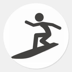 Surfer-T Runder Aufkleber