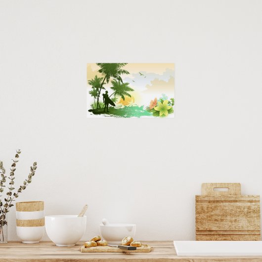 Surfer Theme Poster (Küche)