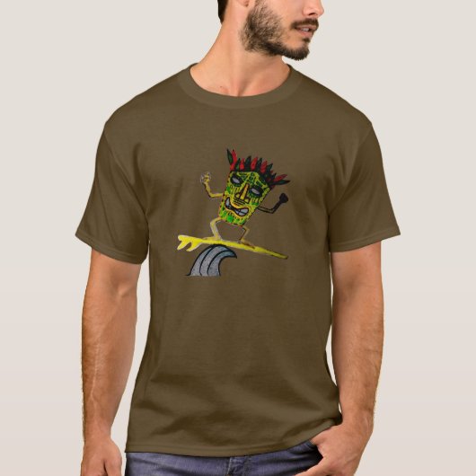 Surfer tiki Mann T-Shirt (Vorderseite)