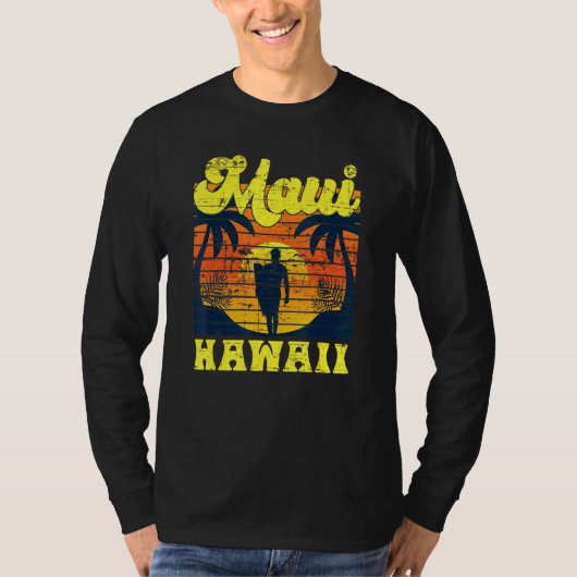 Surfer Tropical Sunset Hawaiian Summer Aloha Maui T-Shirt (Vorderseite)