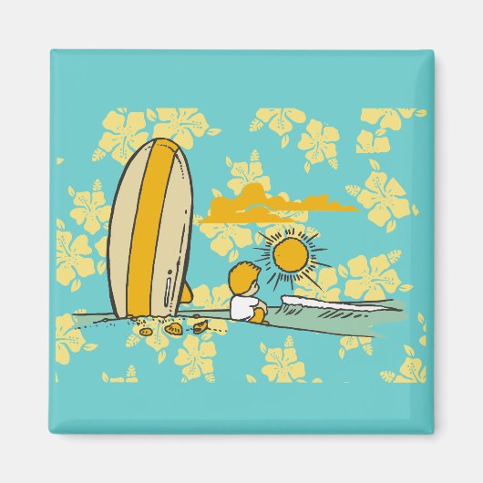 Surfer Tshirts und Geschenke Magnet (Vorne)